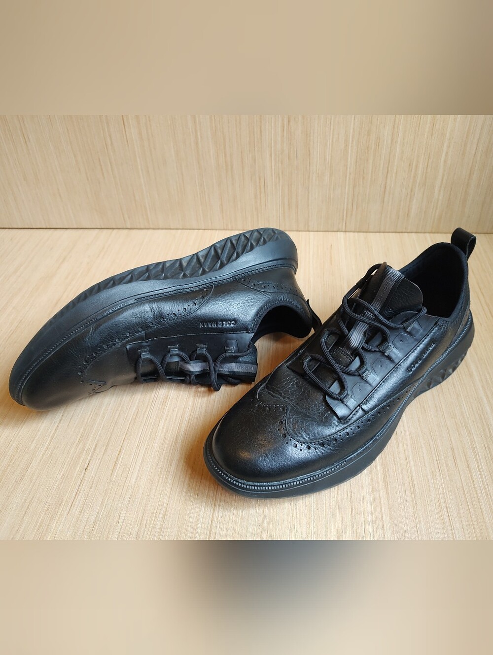 Cole Haan Zerogrand WFA Wingtip Oxford Sneakers Lace Up Brogue Black Leather 13